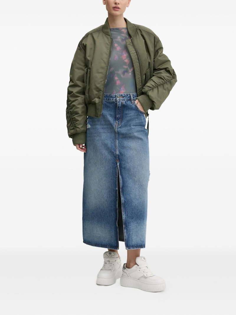 HUGO floral-print mesh t-shirt outlook