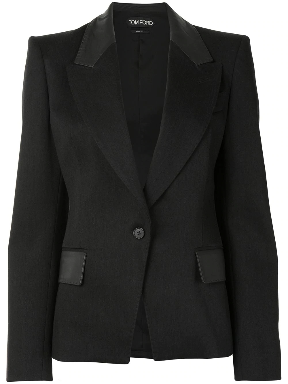 contrast-panel single-breasted blazer - 1