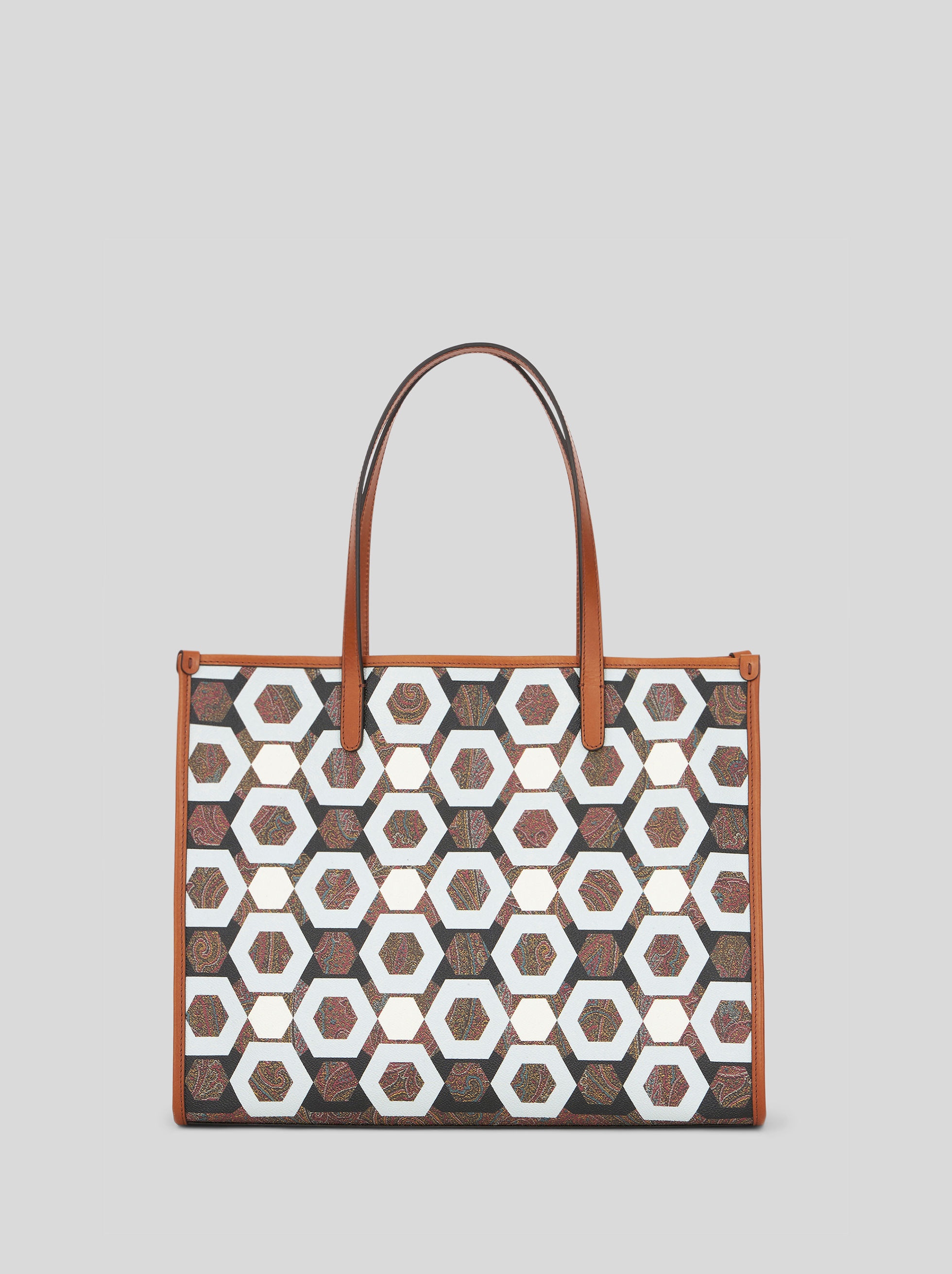 MEDIUM PAISLEY SHOPPING BAG WITH GEOMETRIC PRINT - 1