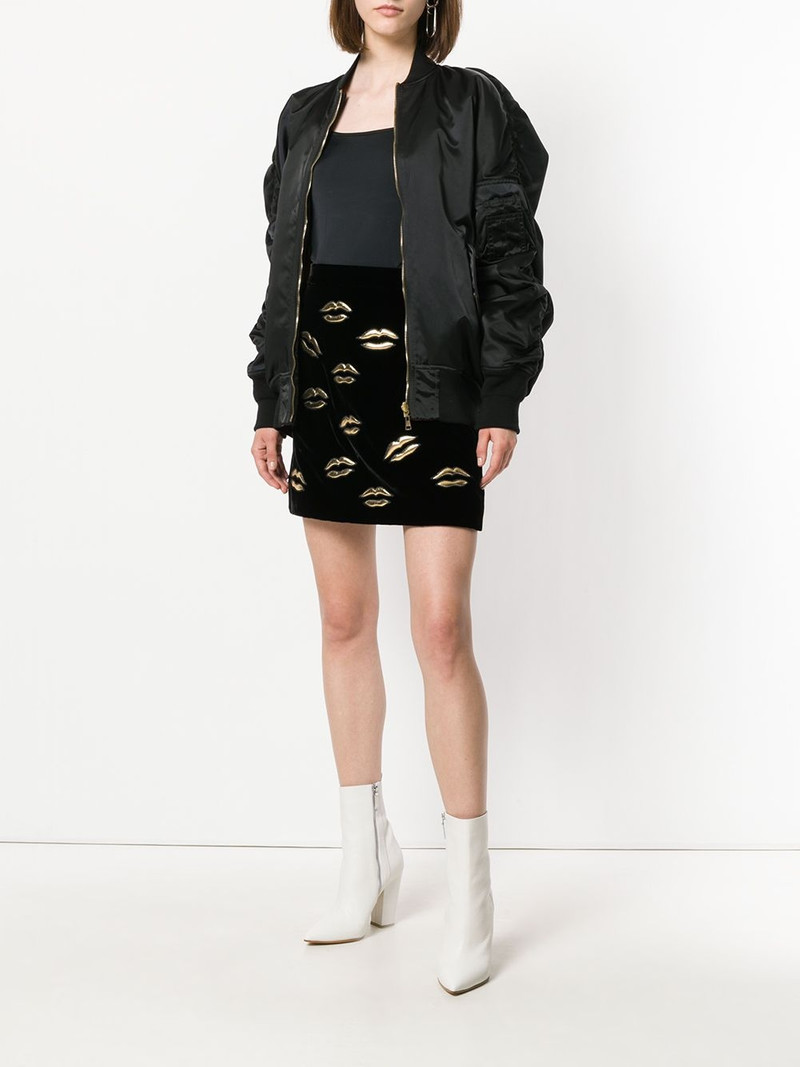 Givenchy lip print mini A-line skirt outlook
