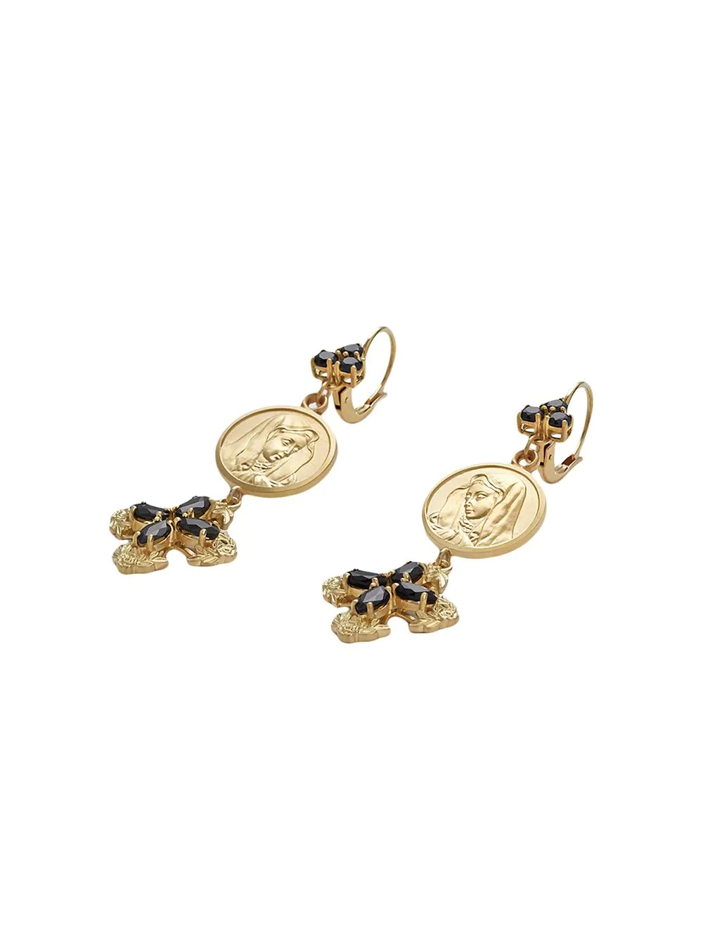 18kt yellow gold sapphire drop earrings - 2