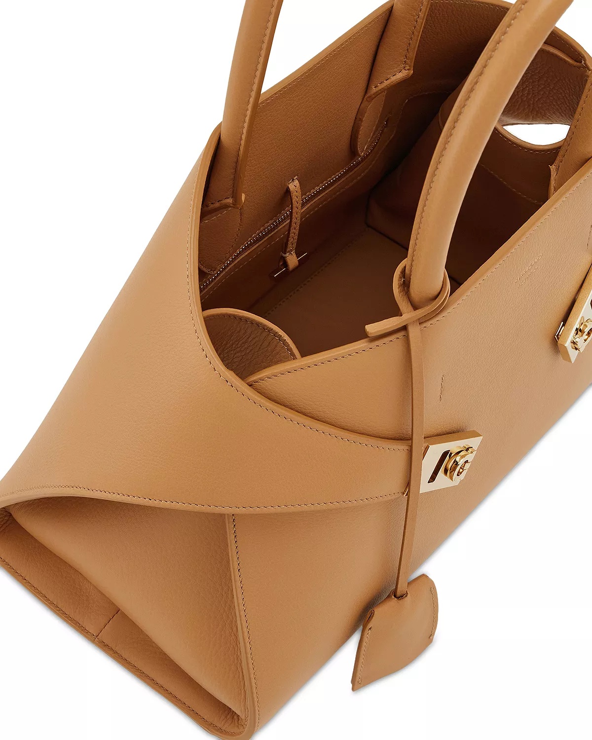 Hug Top Handle Leather Handbag - 4