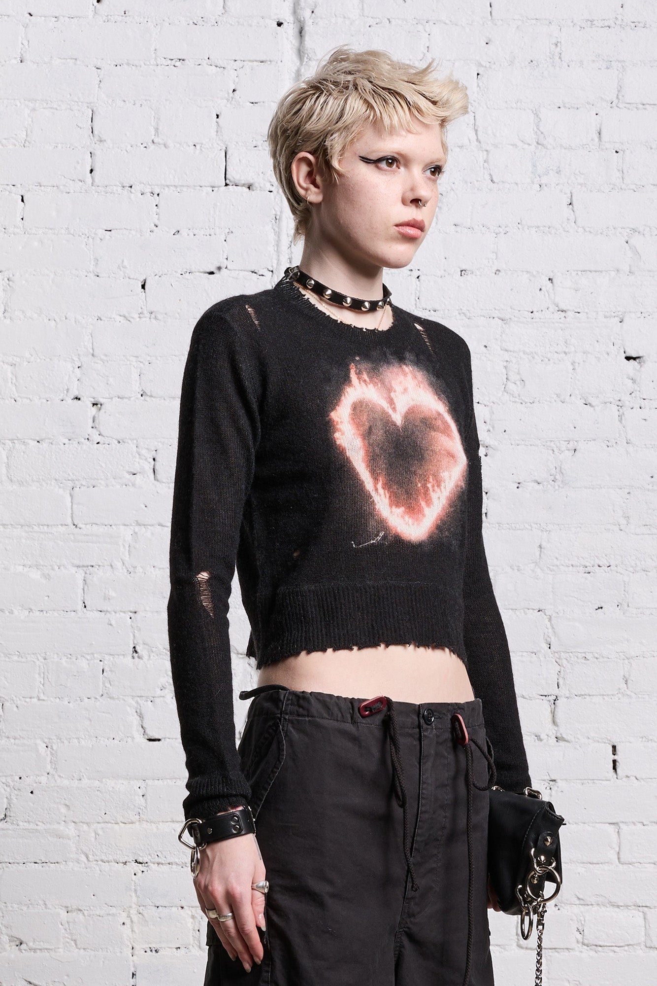 BURNING HEART BABY CREWNECK - BLACK - 5