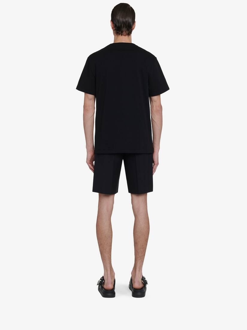 Men's Wax Flower Skull T-shirt in Black/red - 5