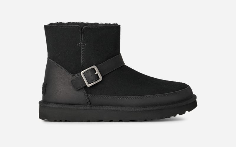 ® Women's Classic Mini Bellina Belted Suede Classic Boots in Black 1