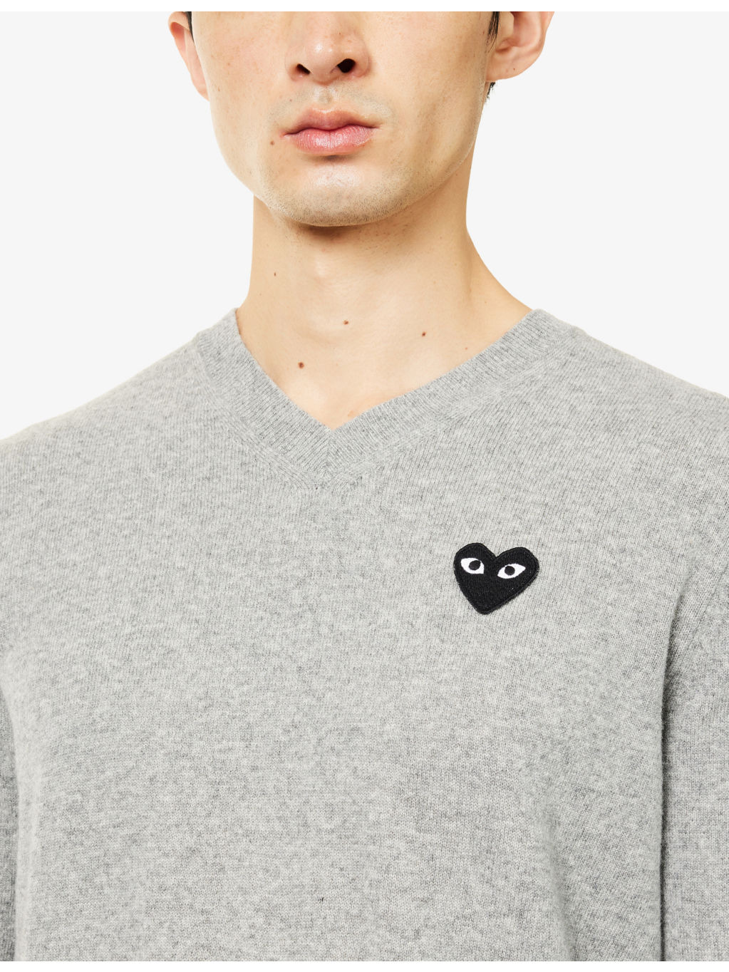 Logo-Patch Long-Sleeve Wool Sweater - 5