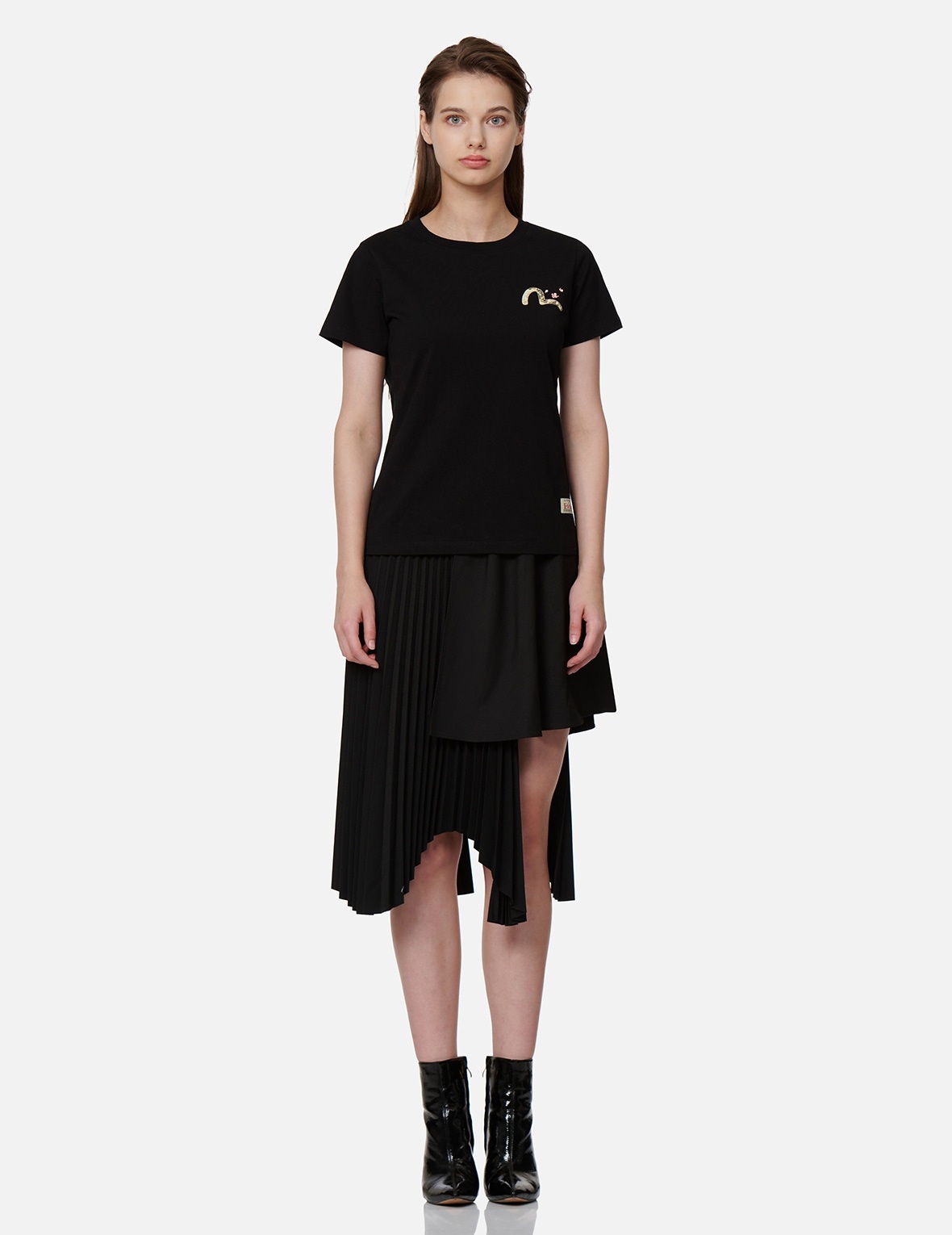 WAVE-PATTERN KAMON PRINT T-SHIRT - 6