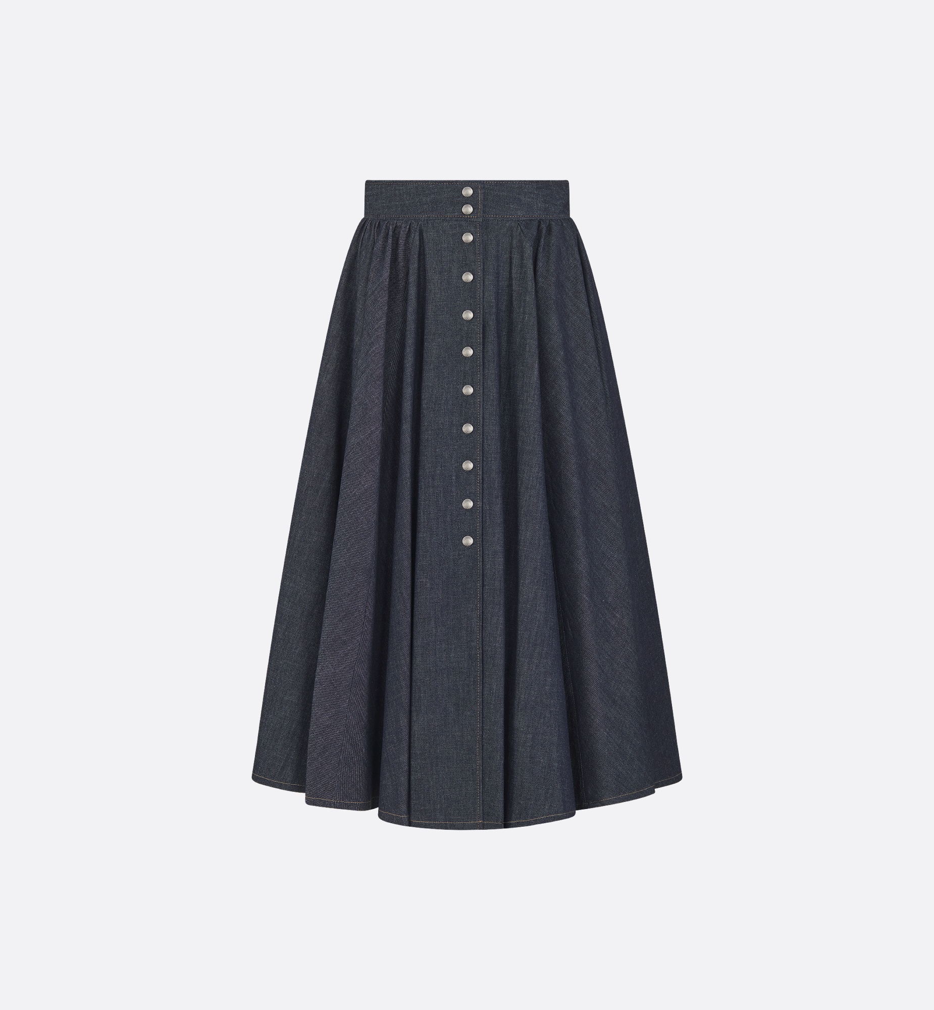 Mid-Length Skirt with Snaps - 1