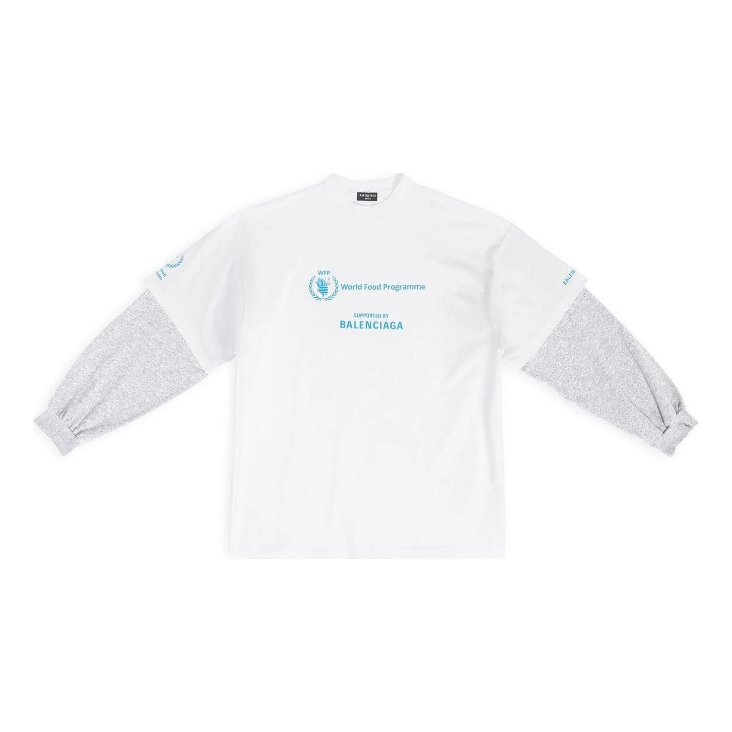 Balenciaga x WFP Double Sleeves T-Shirt 'White' 698089TMVL29086 - 1
