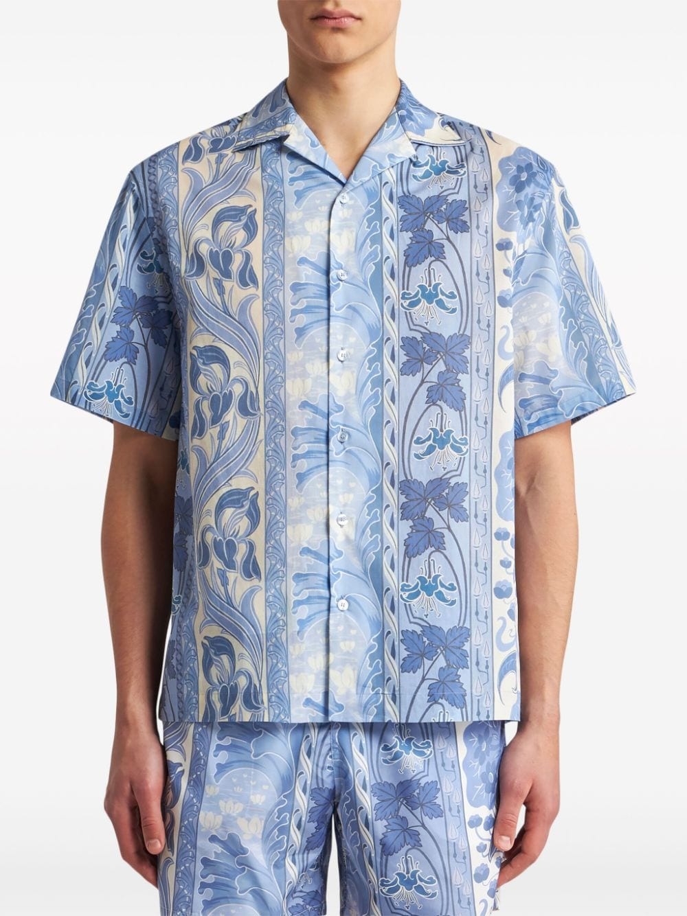 floral-print bowling shirt - 3