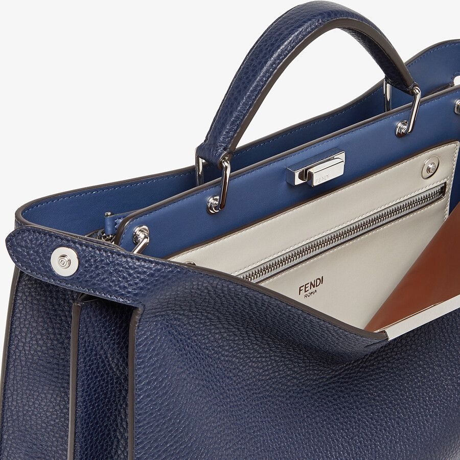 Dark blue leather bag - 6