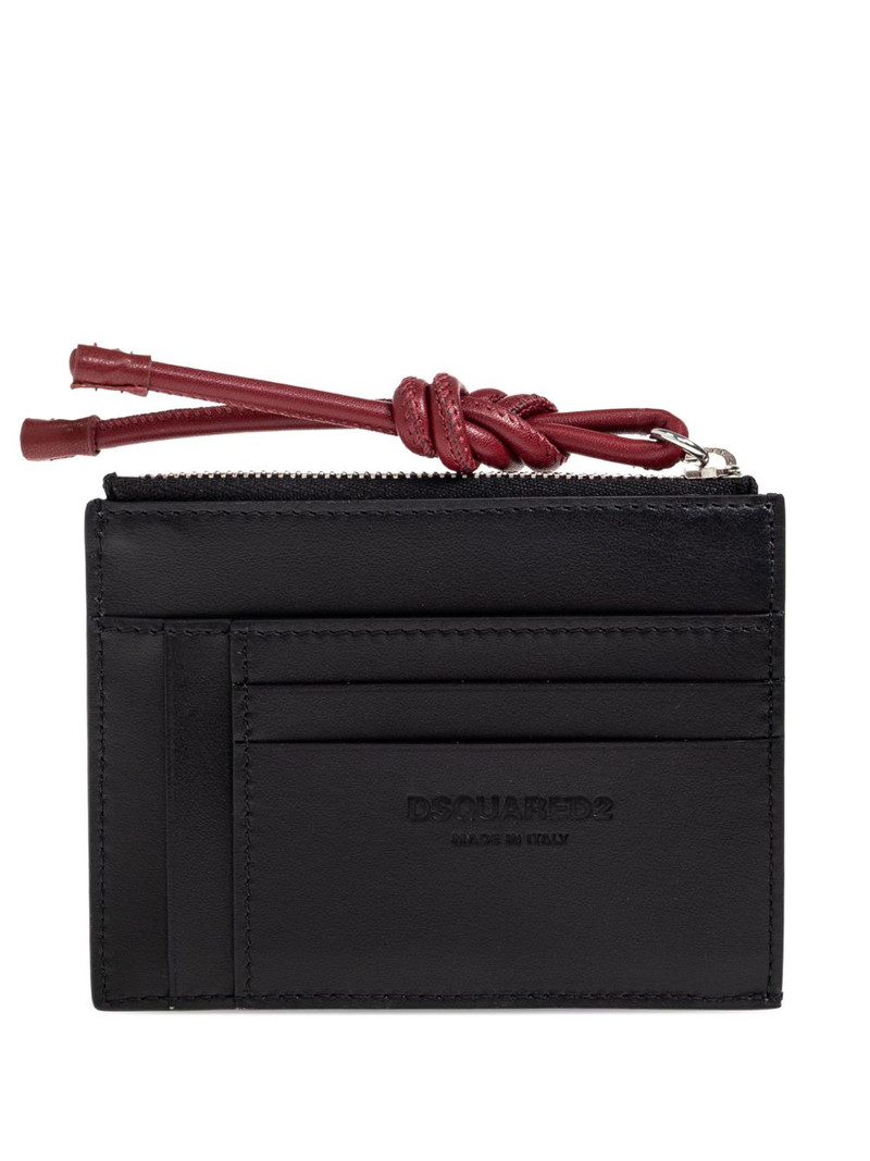 DSQUARED2 knotted leather cardholder outlook