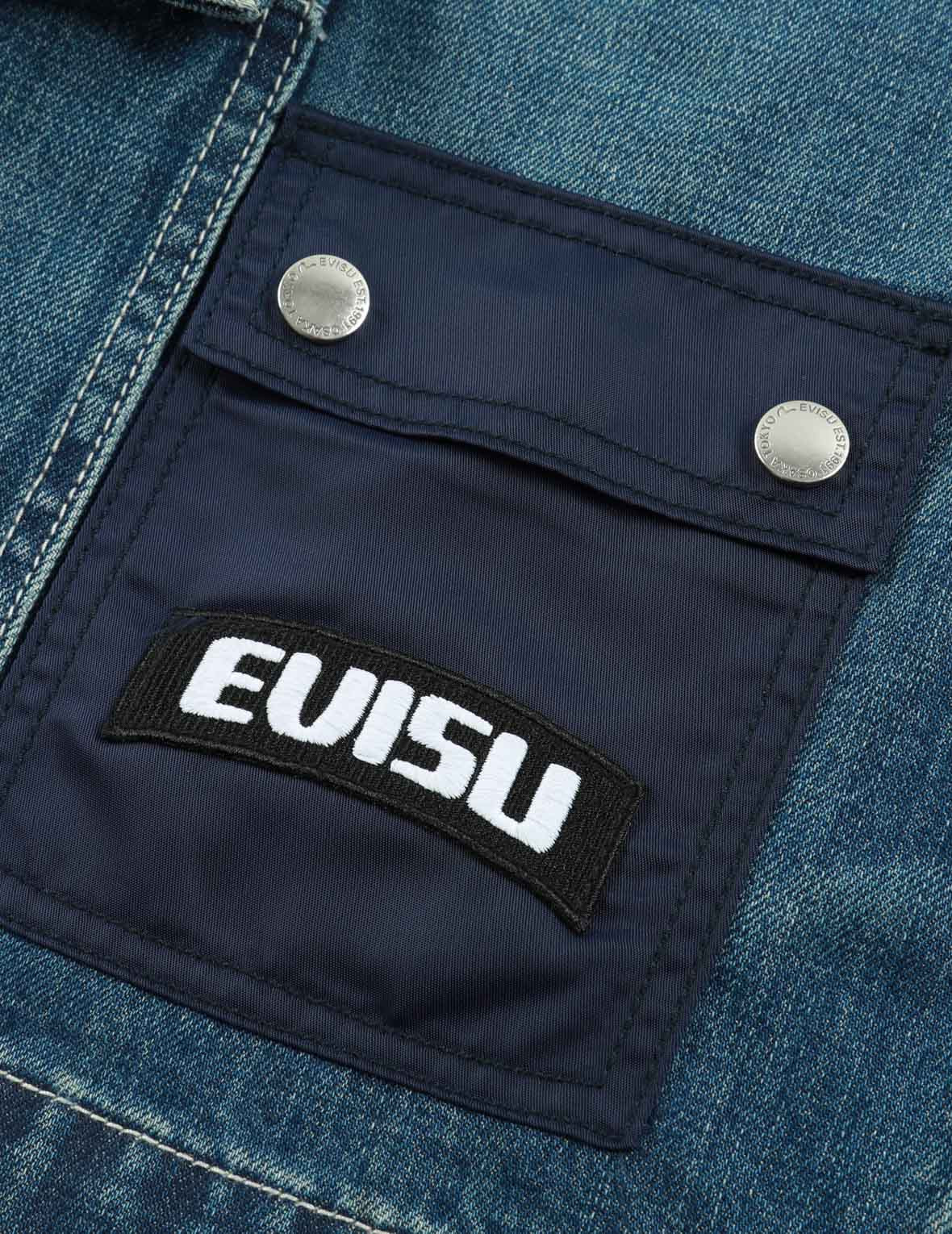 SEAGULL PRINT CARGO DENIM SHORTS - 9