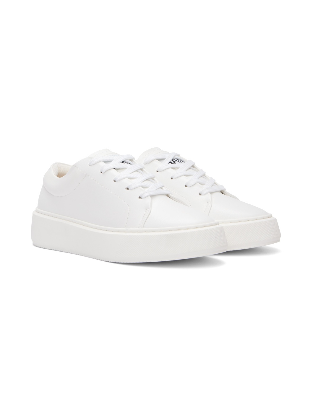 White Sporty Mix Cupsole Sneakers - 4