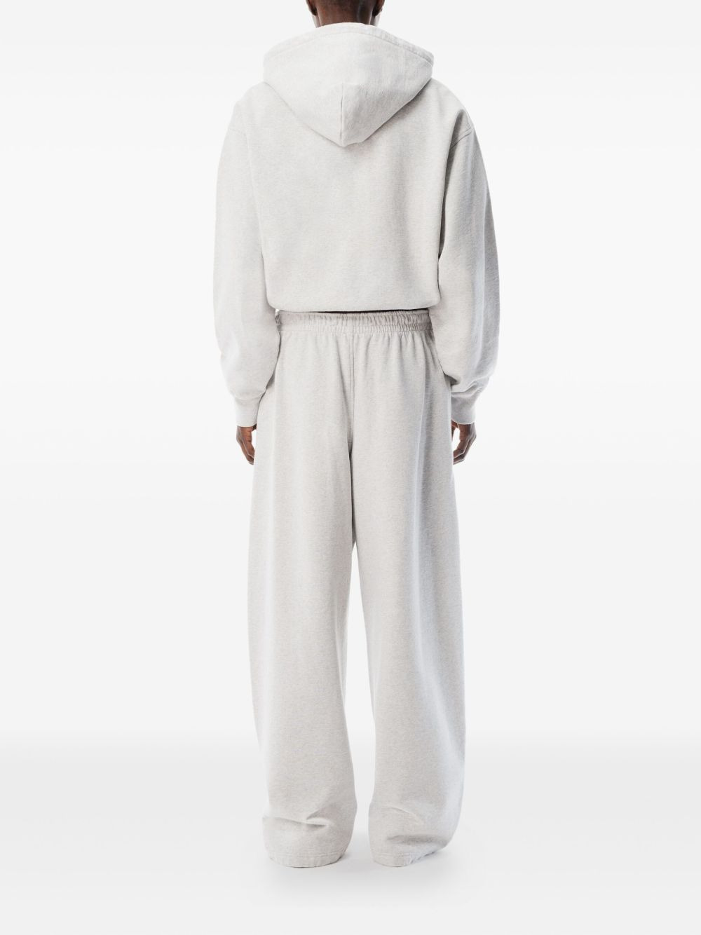 rhinestone-drawcord zip-up hoodie - 2