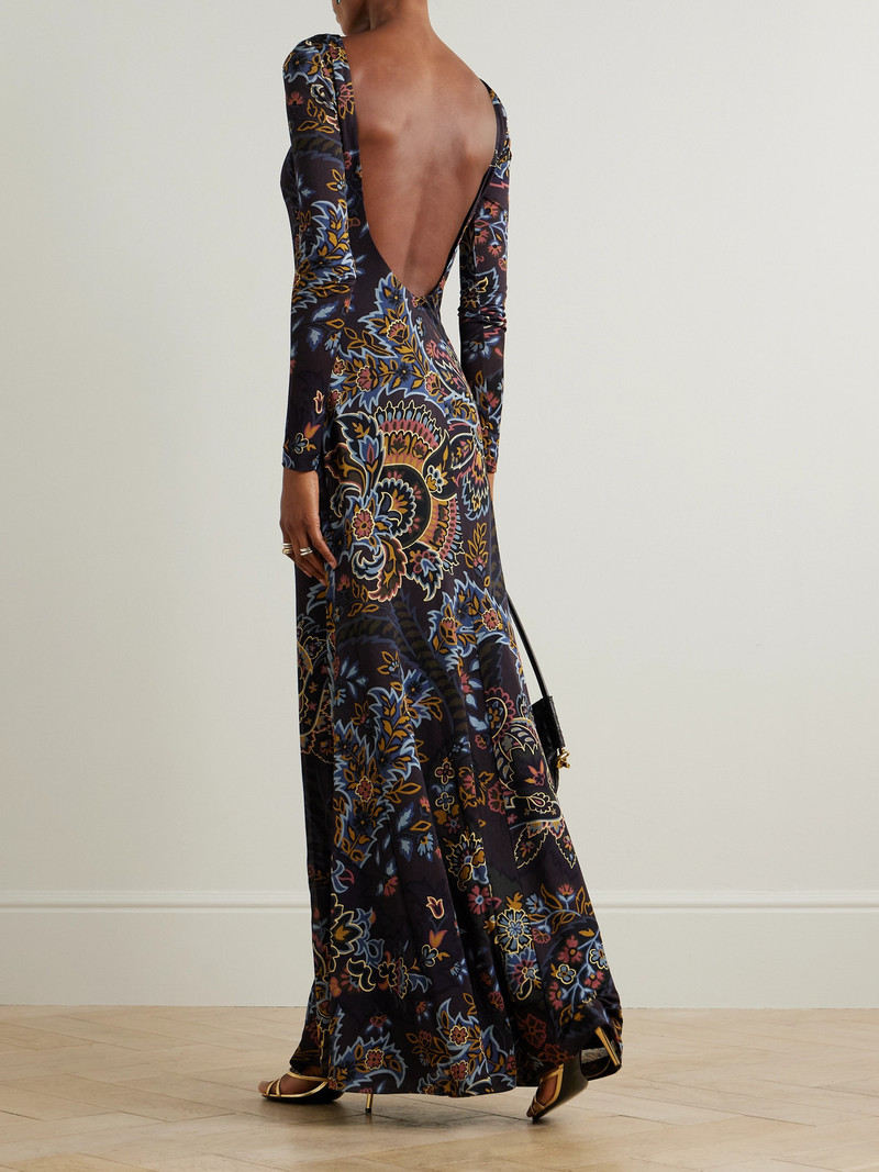 Etro Open-back Printed Jersey Maxi Dress outlook