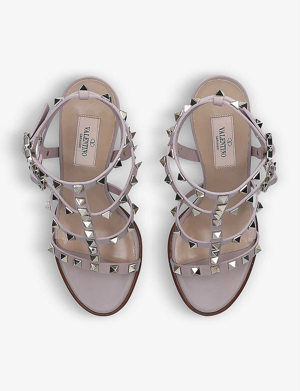 Rockstud open-toe leather heeled sandals - 2