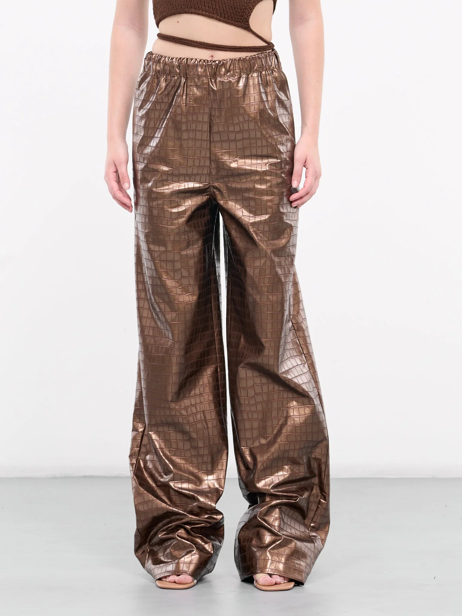 Embossed Elasticated Trousers - 1