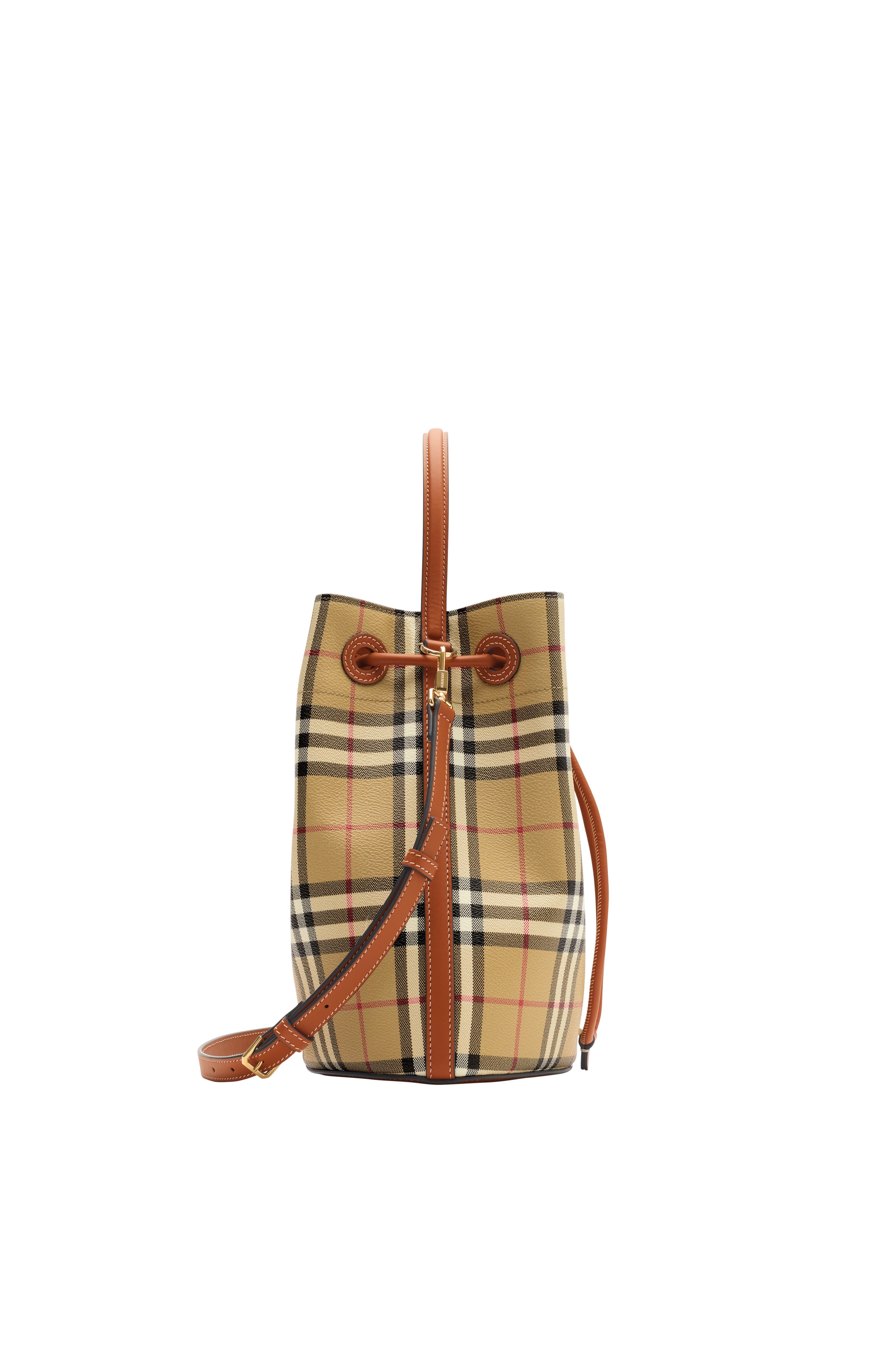 burberry Small Check Bucket Bag in Archive Beige/briar Brown at Nordstrom - 4