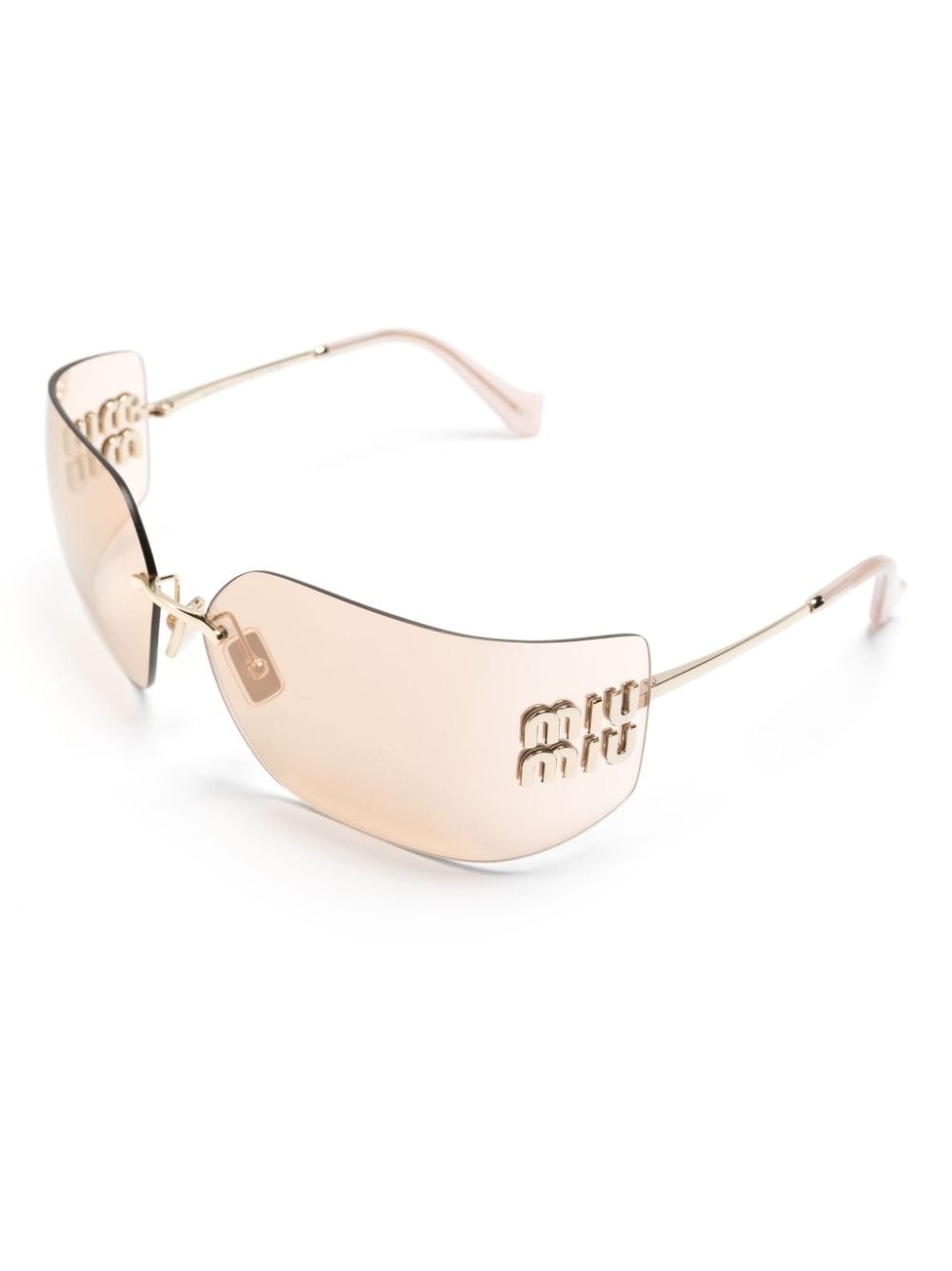 logo-plaque wraparound-frame sunglasses - 2