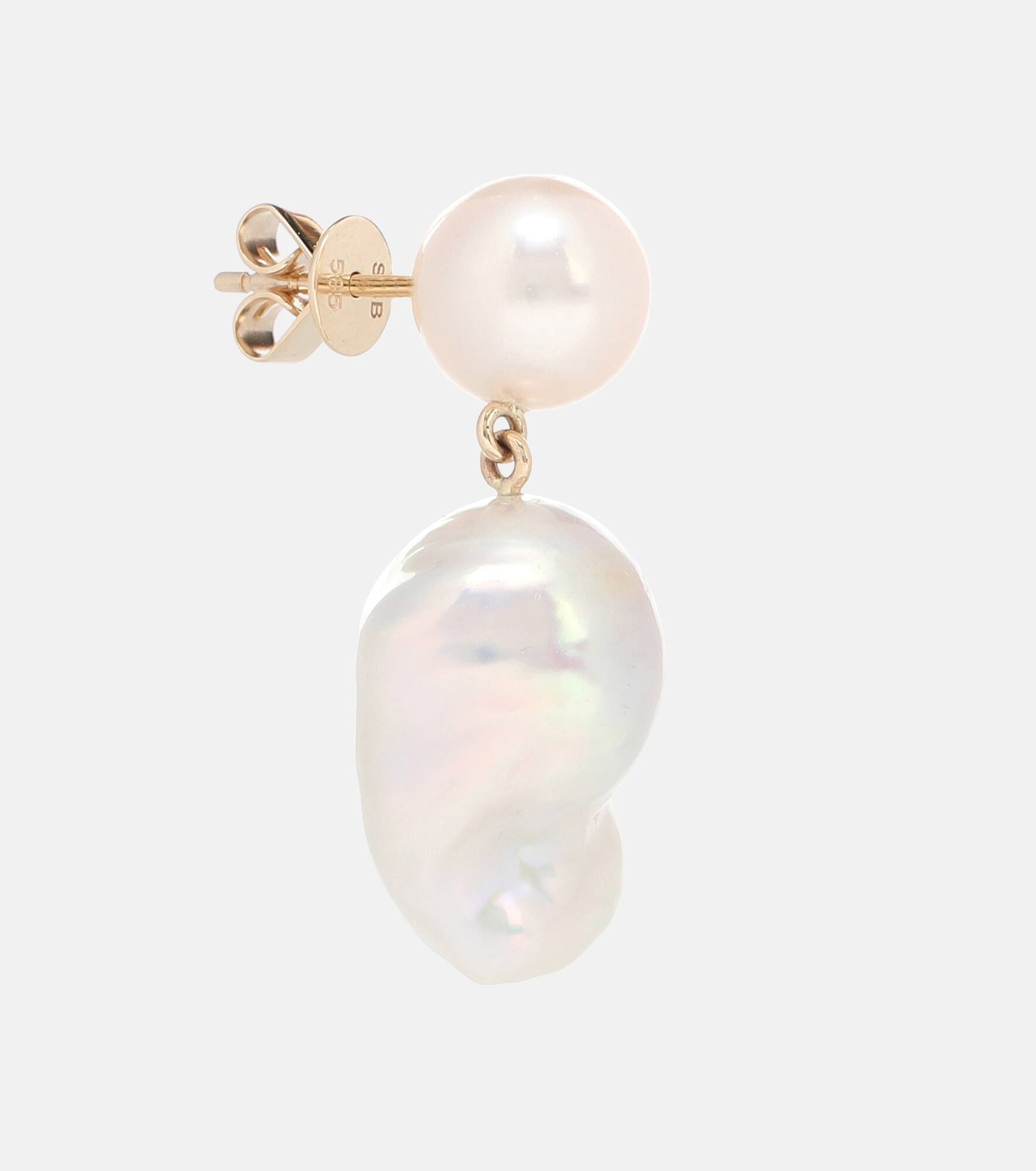 Venus Blac 14kt gold earrings with pearls - 4