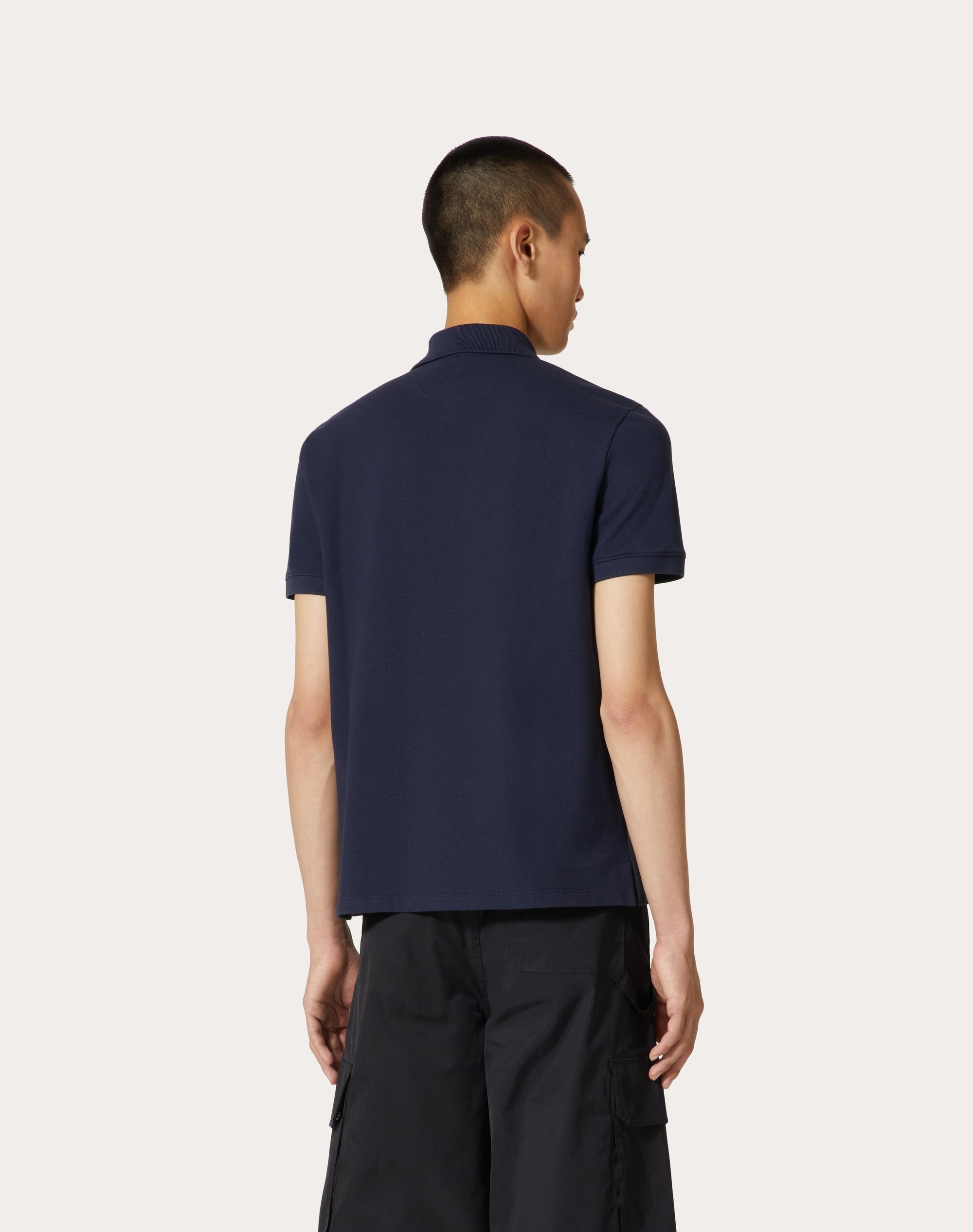 COTTON PIQUÉ POLO SHIRT WITH ROCKSTUD UNTITLED STUDS - 4