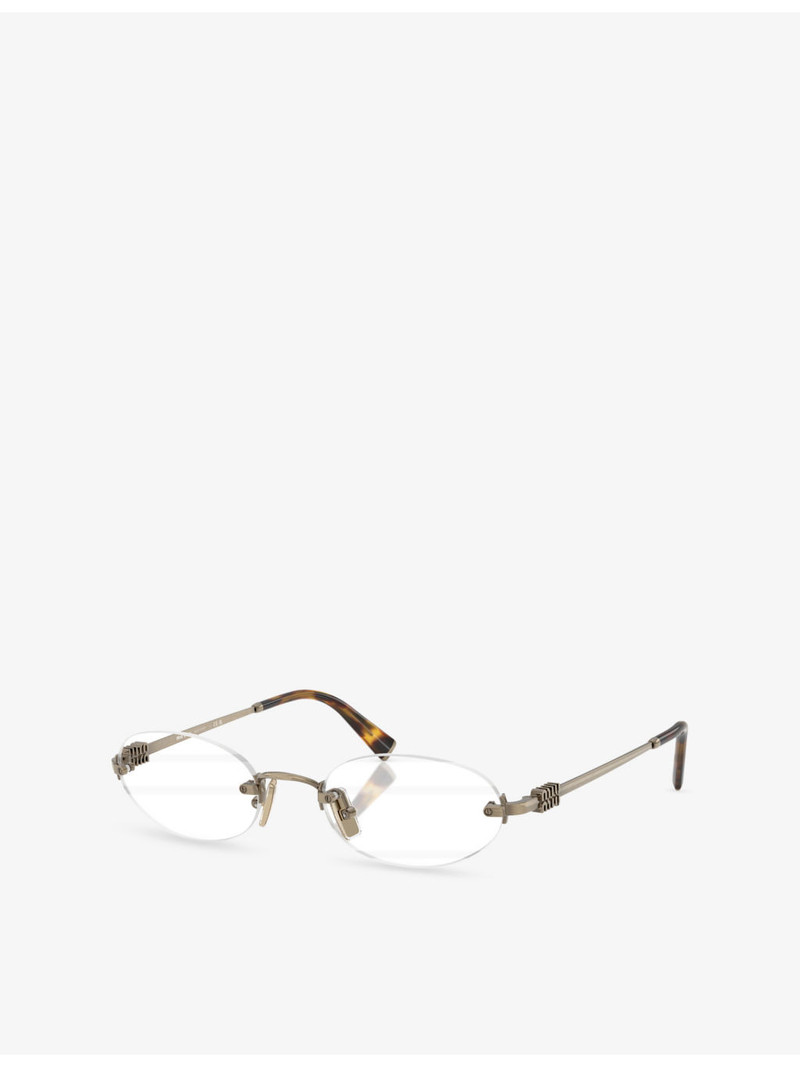 Miu Miu MU 53WV Oval-Frame Metal Glasses outlook