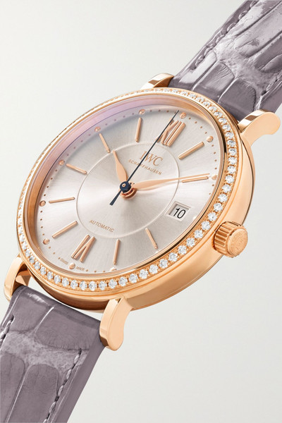 IWC Schaffhausen Portofino Automatic 37mm 18-karat red gold, alligator and diamond watch outlook