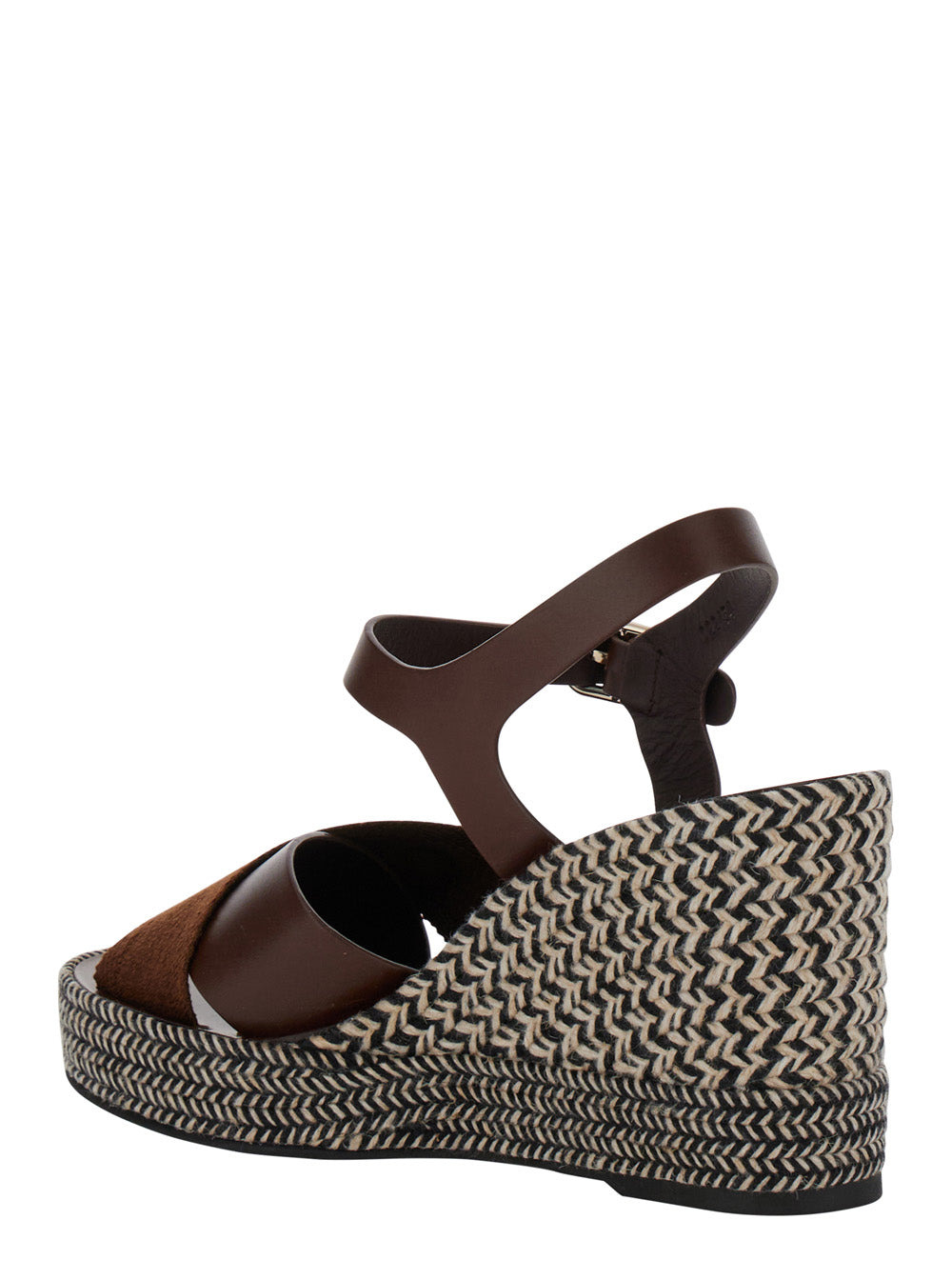 Chloé Women 'Piia' Brown Espadrillas Sandals With Wedge In Leather And Jute Woman - 3