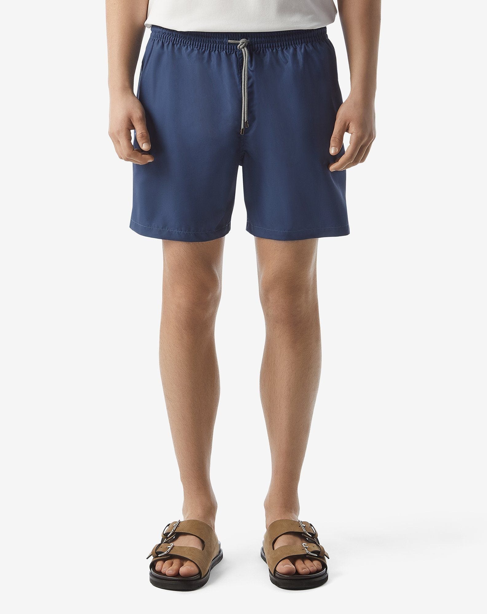 Denim blue short swim shorts - 3