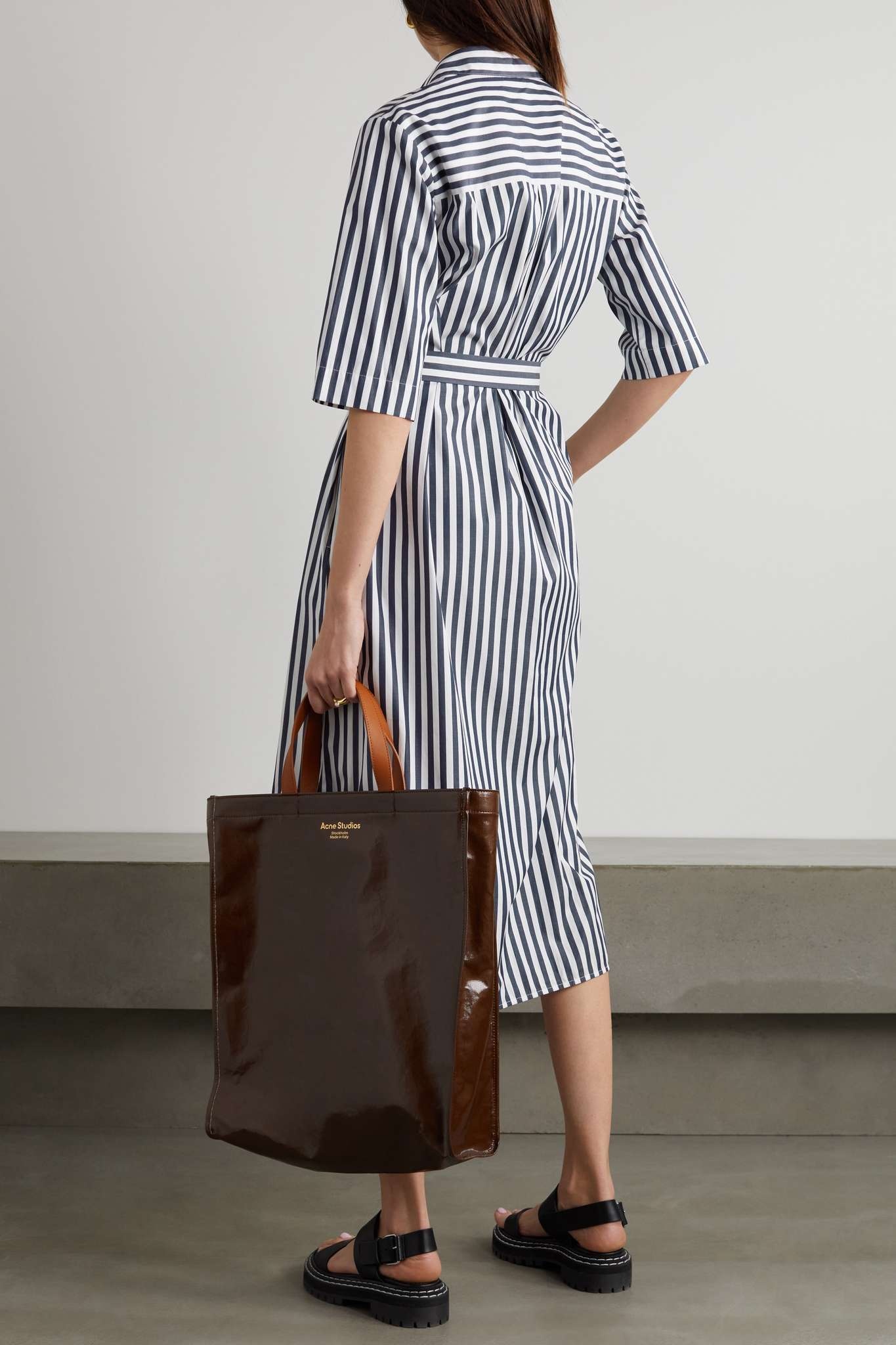 Leisure Dialogo striped cotton-poplin shirt dress - 3