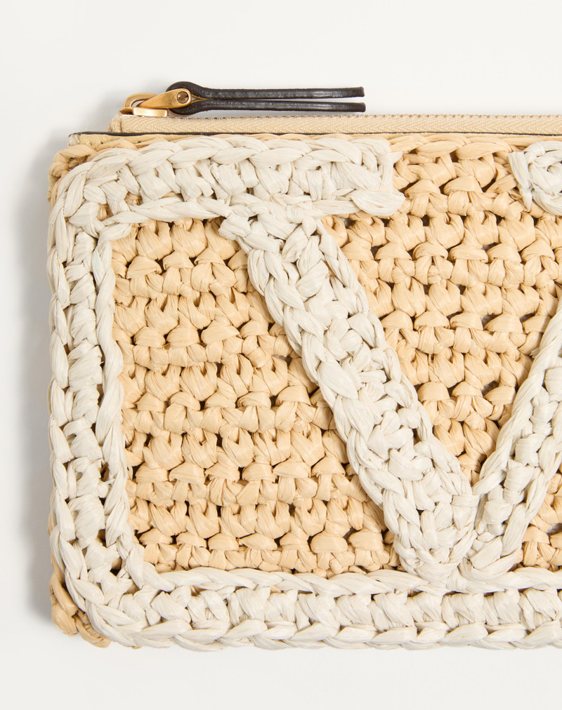 Valentino VALENTINO GARAVANI VIVA SUPERSTAR SYNTHETIC RAFFIA POUCH outlook