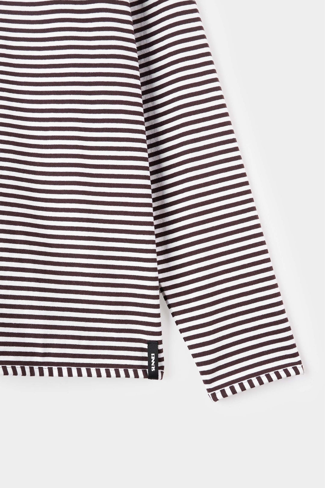 STRIPED LONGSLEEVE T-SHIRT / brown and optical white - 4