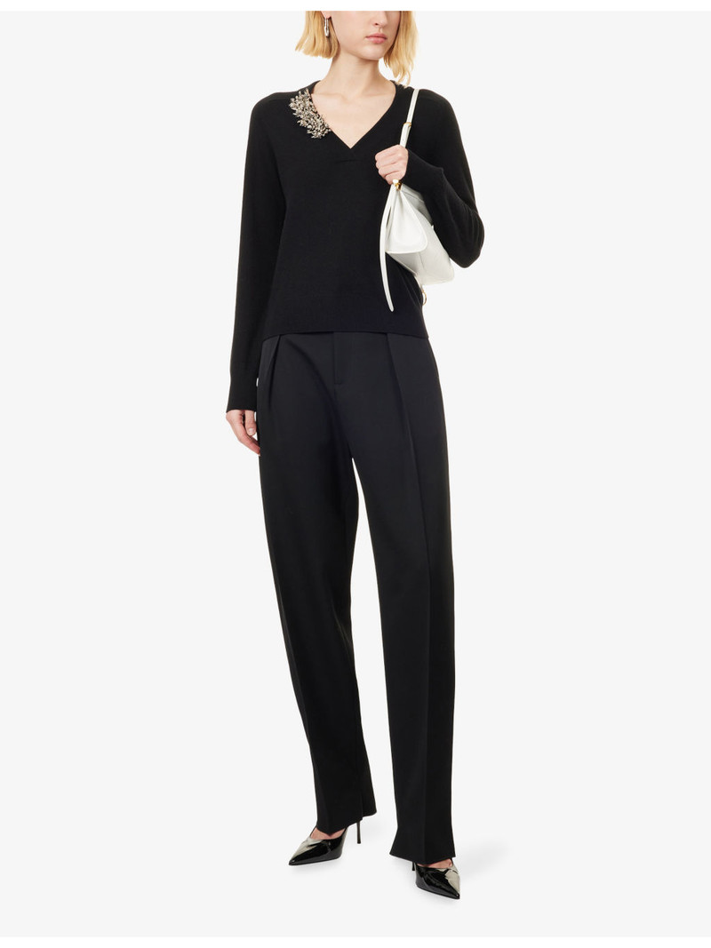 Dries Van Noten Embellished V-Neck Cashmere Jumper outlook