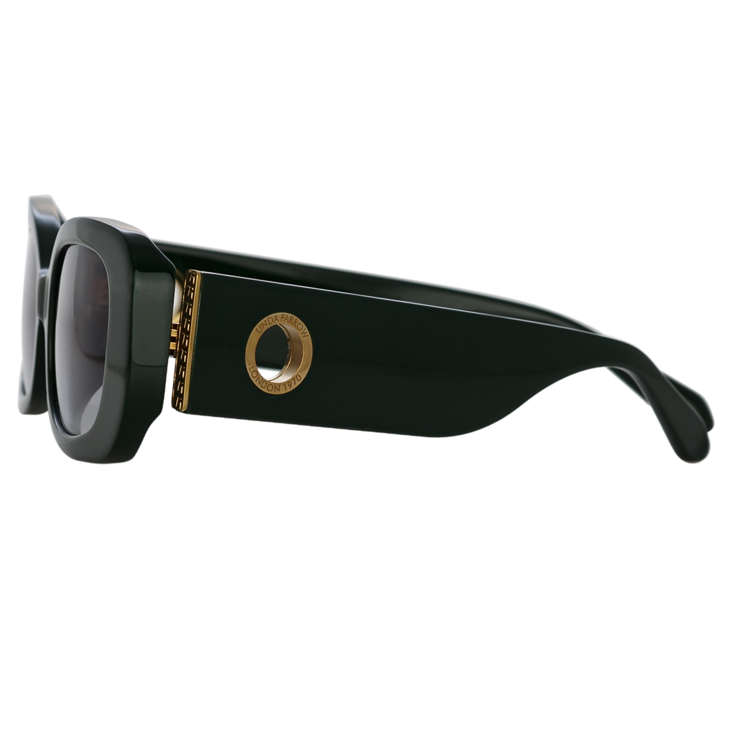LOLA RECTANGULAR SUNGLASSES IN GREEN - 3