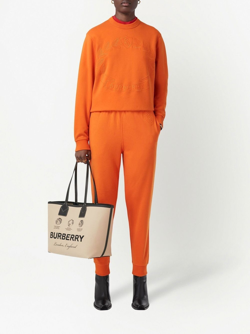 Burberry logo patch cotton track pants outlook