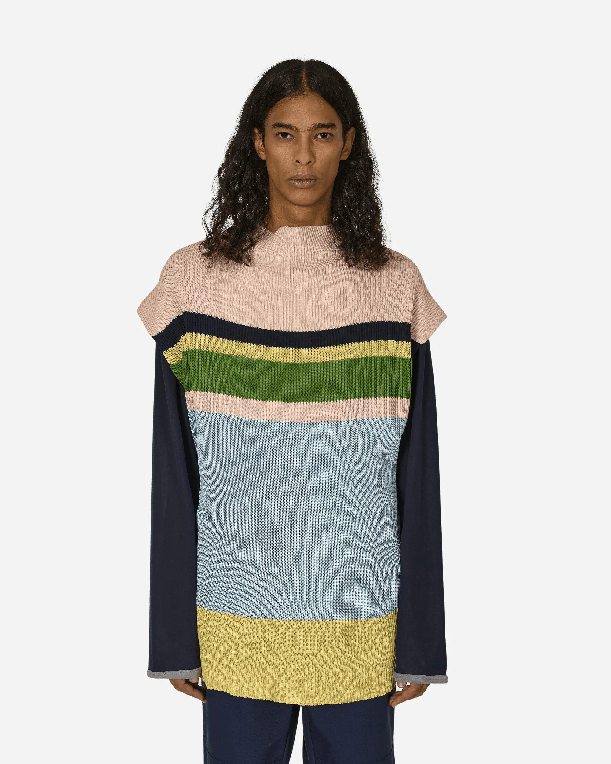 Essick Stripe Short Sleeve Sweater Pink / Sky Blue - 1