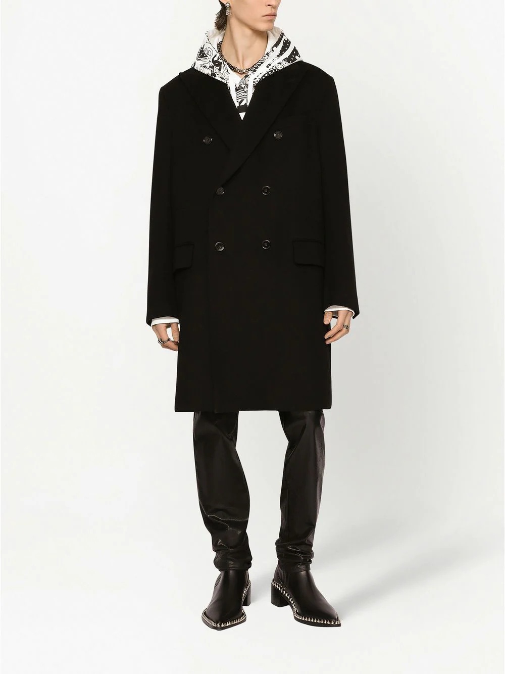 double-breasted wool coat - 3