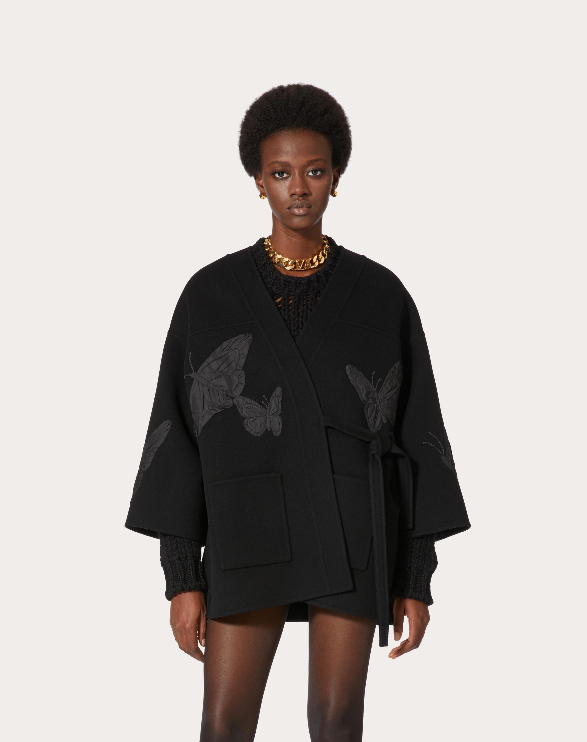 EMBROIDERED COMPACT DRAP KIMONO - 3