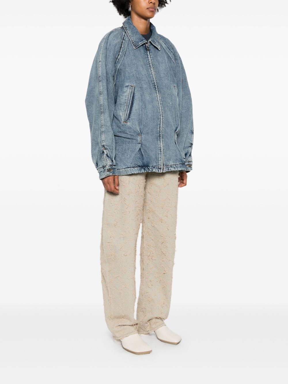 June zip-front denim jacket - 3