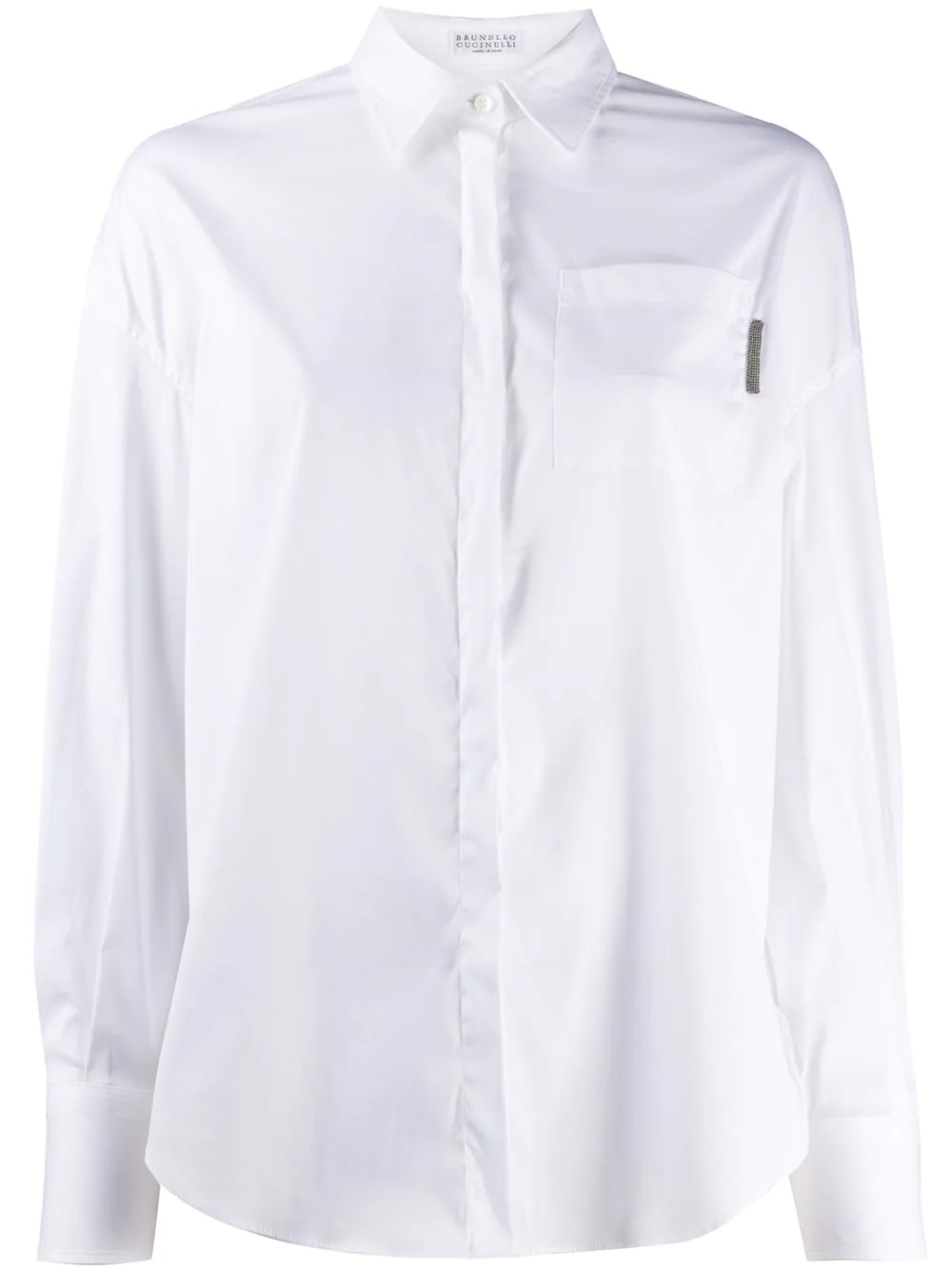 plain long-sleeved shirt - 1