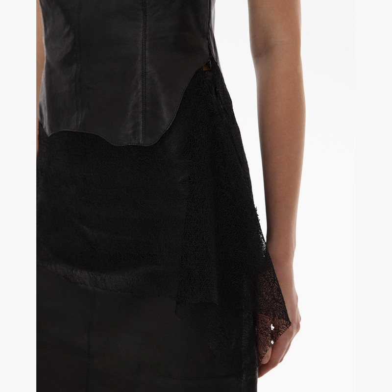 LACE-TRIMMED LEATHER TANK TOP 6