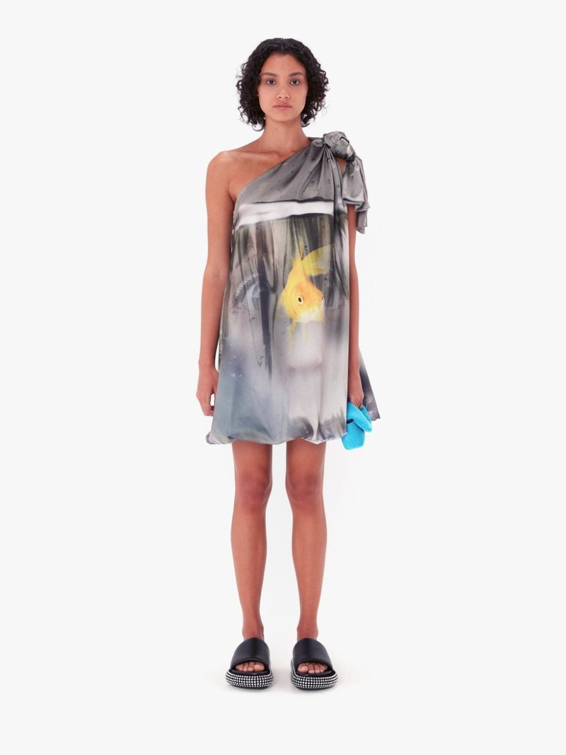 JW Anderson PRINTED ONE SHOULDER KNOT DRESS outlook