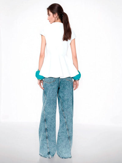 TWISTED DENIM PANTS - 3