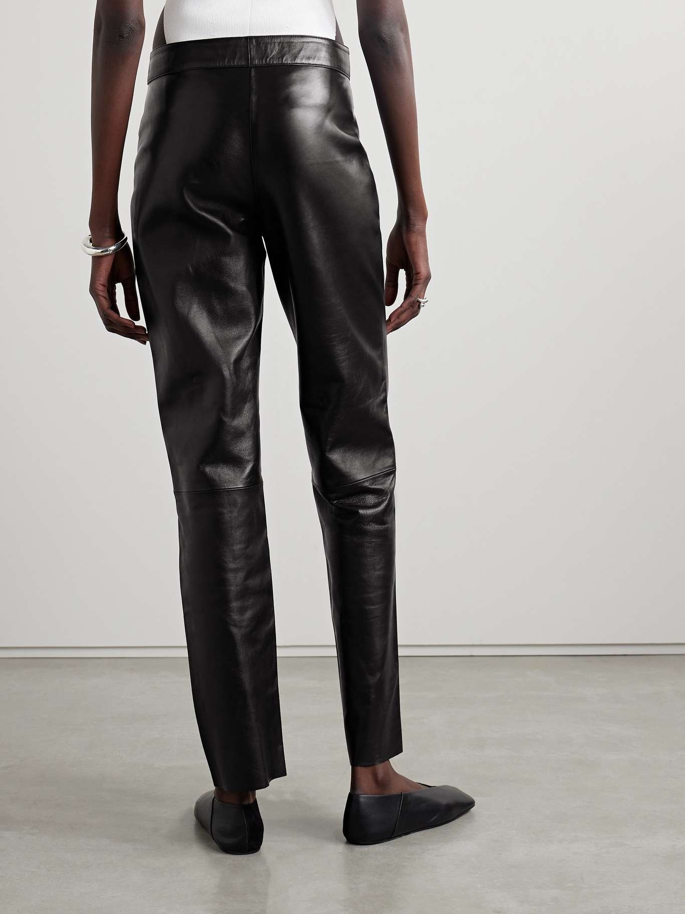 Coleman leather slim-fit pants - 4