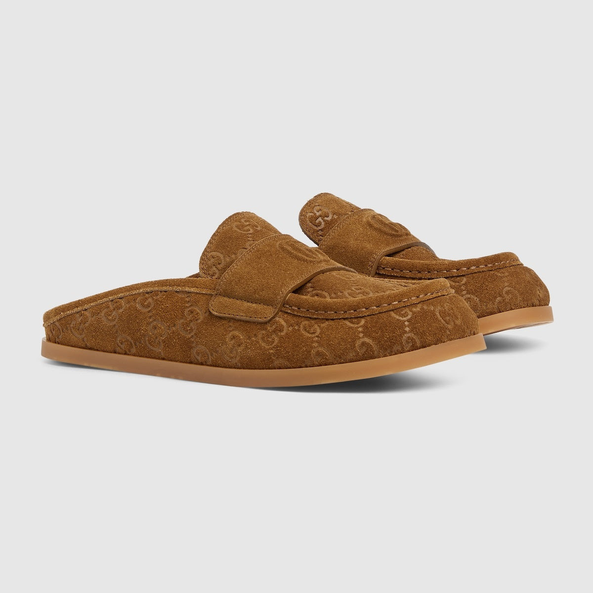 Gucci Double G Suede Mules - 2