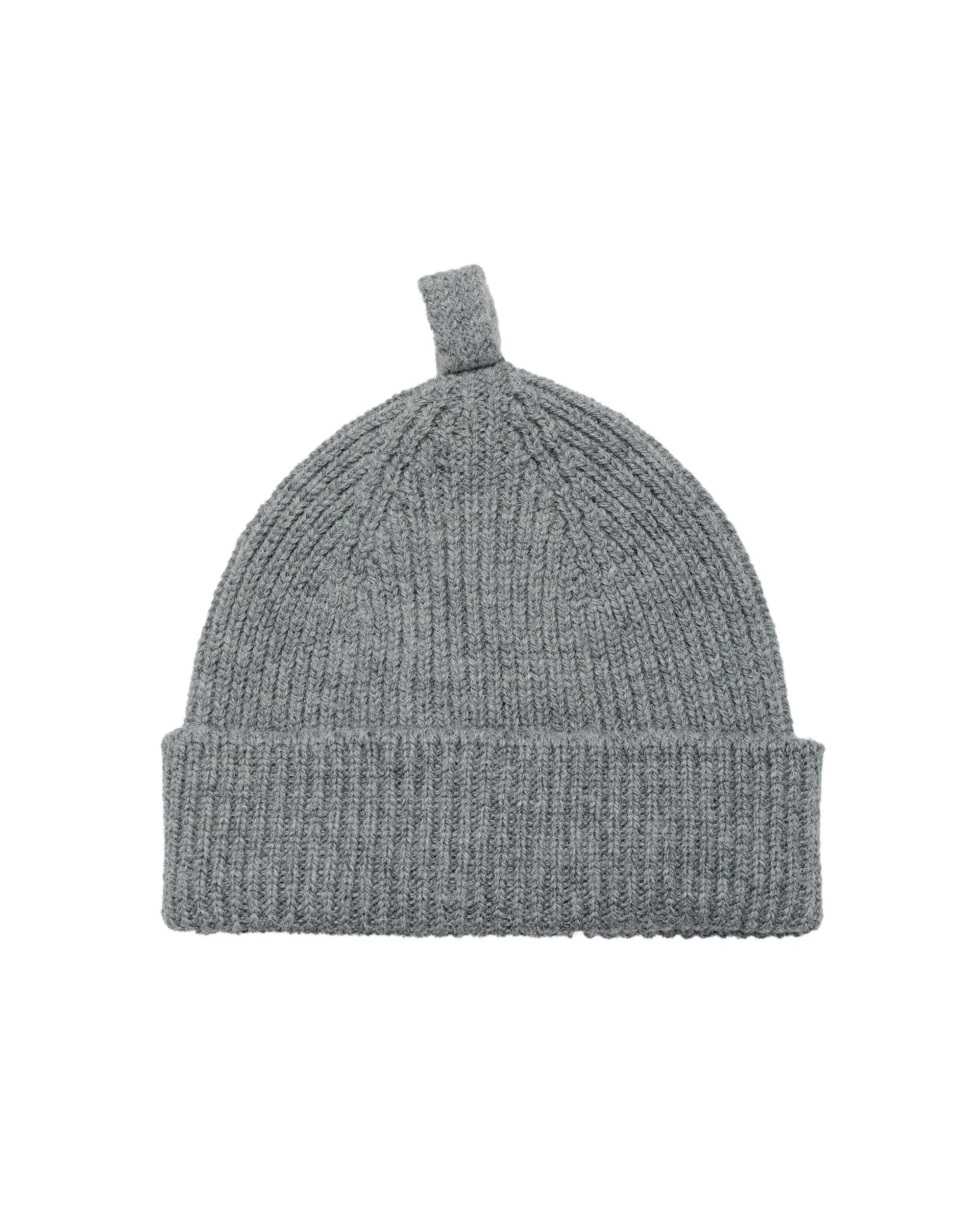 MHL Simple Ribbed Beanie British Wool School Grey - 1
