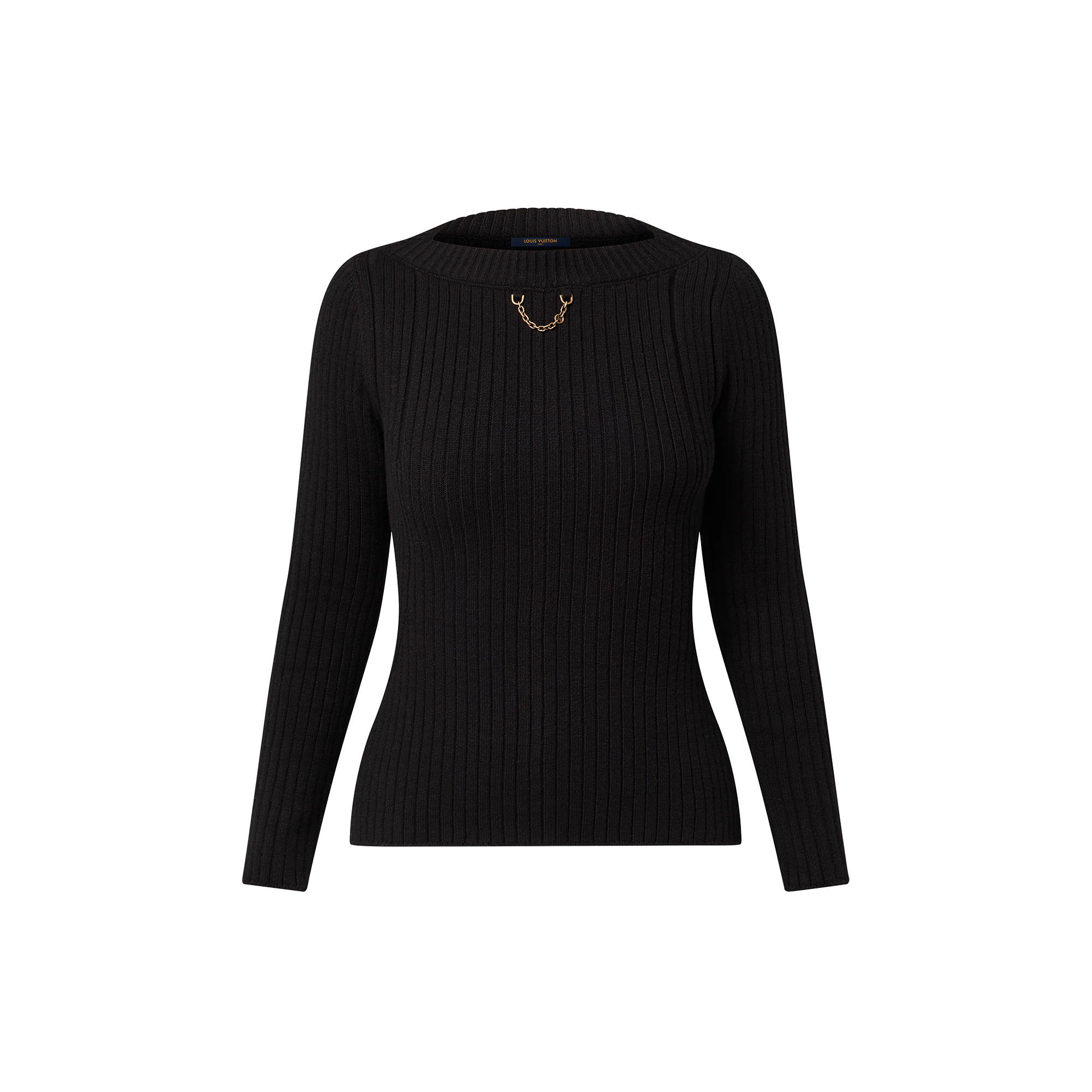 Ribbed Knit Bateau Pullover - 1