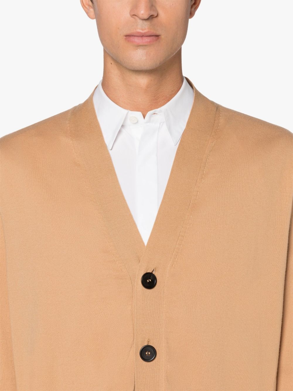 BEIGE COTTON CARDIGAN - 5
