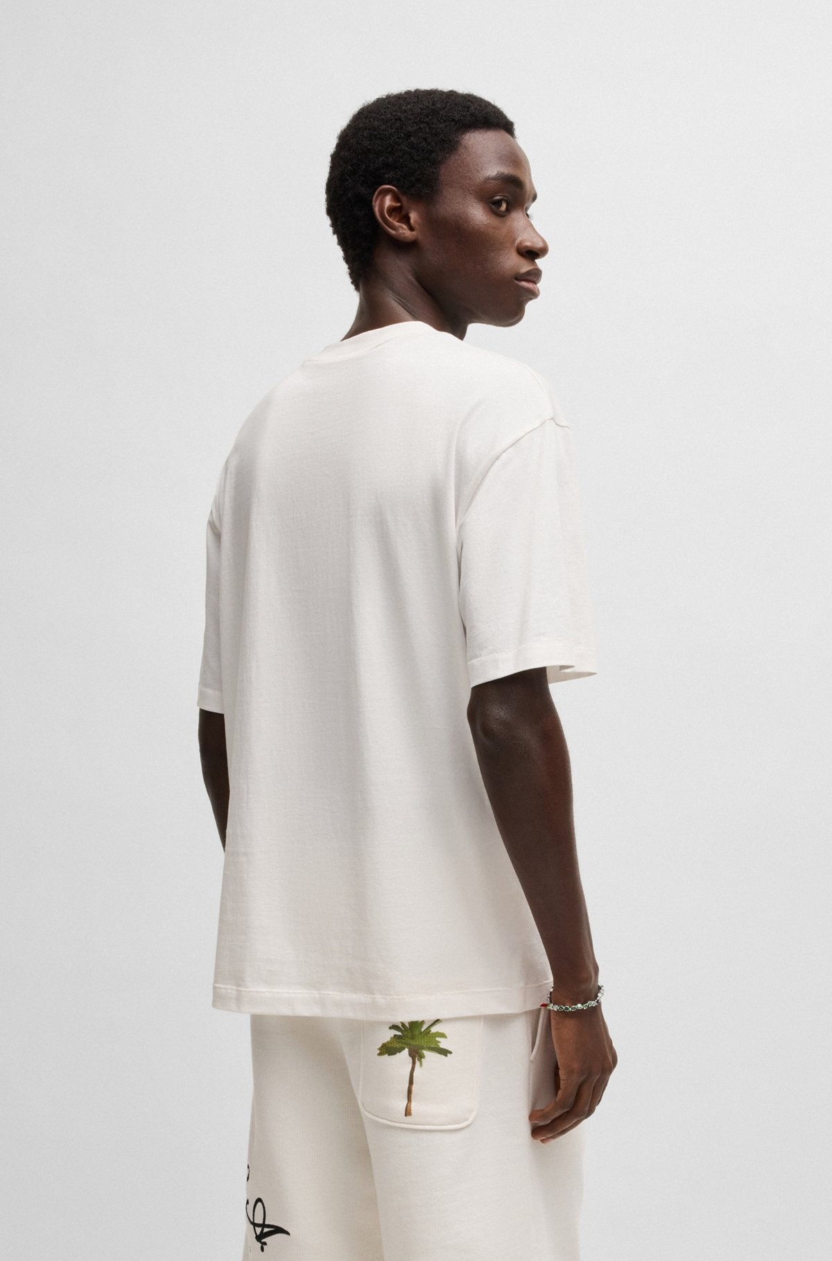 COTTON-JERSEY T-SHIRT WITH PALM-TREE PRINT - 5